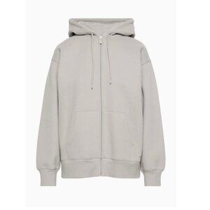 Aritzia Sweatfleece COZY FLEECE BOYFRIEND ZIP HOODIE (Ashen - Grey, size L)